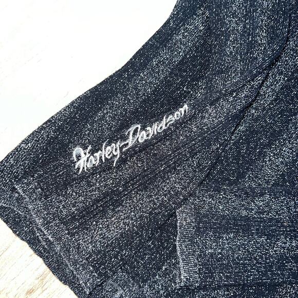 Harley Davidson Vintage 2007 Size Medium Sparkly Shimmer Goth Punk Grunge Shirt - Picture 8 of 11